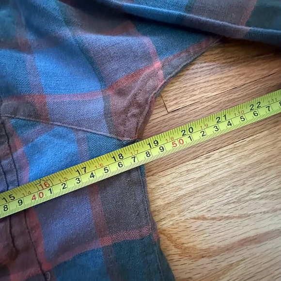 TOAD & CO x Womens Flannel Blue Orange Half button Granola Girl Mountain sz s - Picture 5 of 7